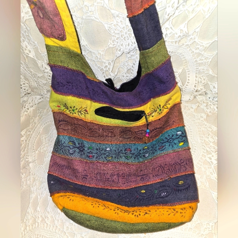 Rising International, Crossbody Purse, Hippie Boho, Shoulder Hobo Bag, Colorful